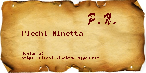 Plechl Ninetta névjegykártya